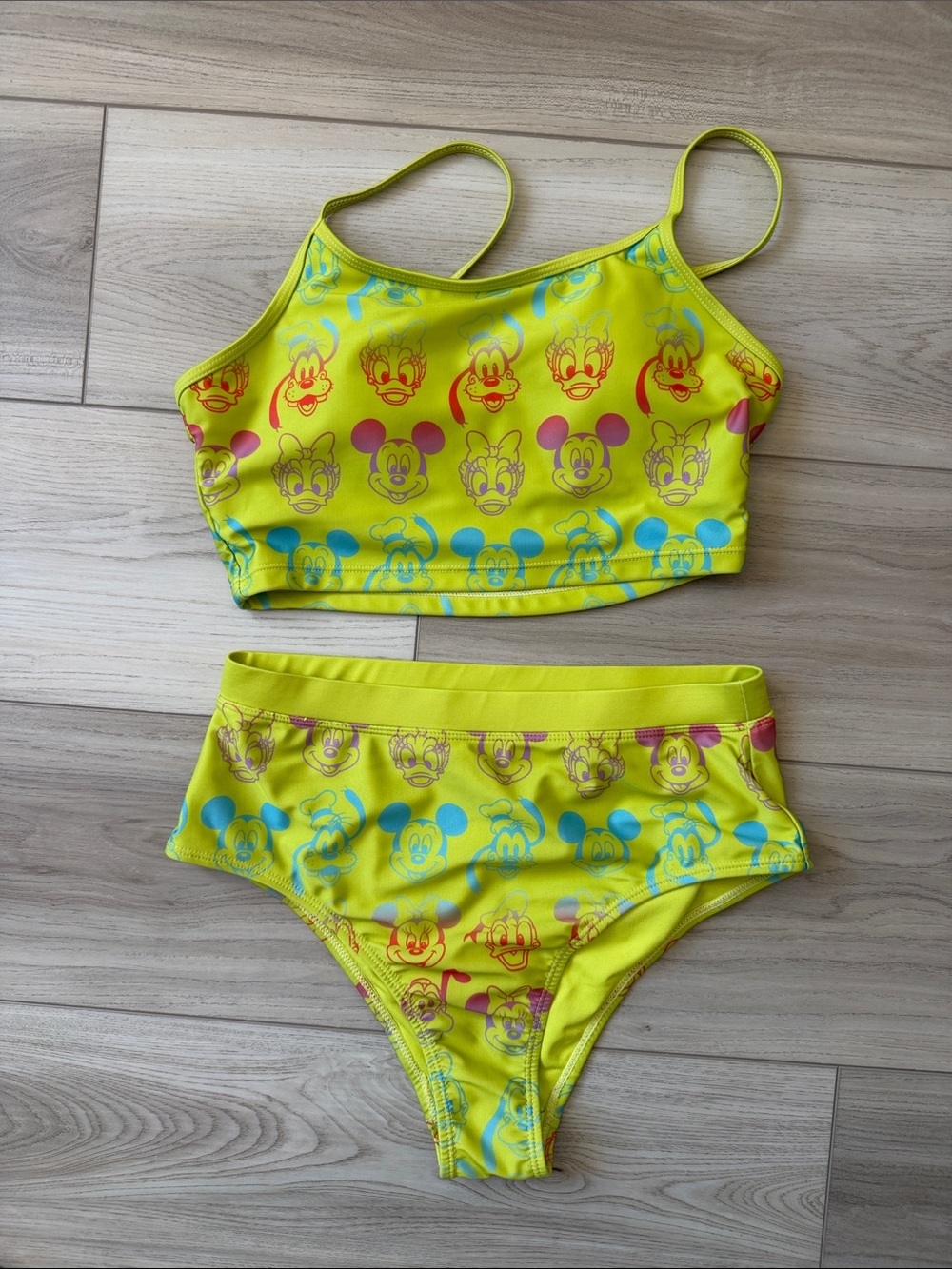 Disney Yellow Mickey & Friends Girls' Two-Piece Swim Set